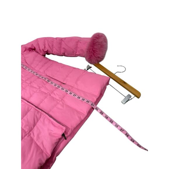 MARVIN RICHARDS BARBIE PINK FOX TRIMMED PUFFER FULL ZIP PUFFER COAT XL - Picture 9 of 11